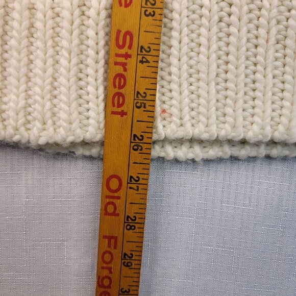 The Limited Womens Cream Knit Cowl Neck Short Sleeve Sweater L Acrylic & Wool - Picture 6 of 8